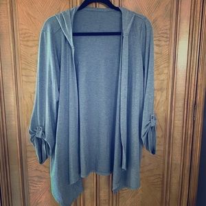 Knit Gray Cardigan with Hood